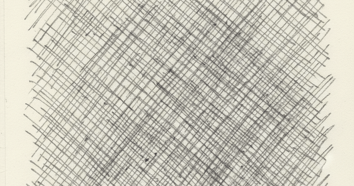 Overlapping lines woven into a dense crosshatch